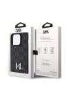 Apple iPhone 15 Pro Max Kılıf Karl Lagerfeld Hot Stamp K&L Metal Logo Orjinal Lisanslı Kapak