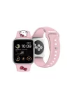 Apple Watch 40mm Hello Kitty Orjinal Lisanslı Yazı Logolu Fiyonk & Kitty Head Silikon Kordon