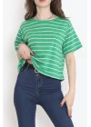 Çizgili Crop Tişört Benetton  - 9525.1567.