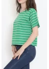 Çizgili Crop Tişört Benetton  - 9525.1567.