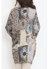 Desenli Kimono Kahvemavi - 1658.1095.