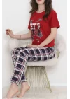 Desenli Pijama Takımı Kırmızı - 15279.1773.