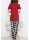 Desenli Pijama Takımı Kırmızı - 15279.1773.