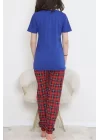 Desenli Pijama Takımı Saks - 15279.1773.