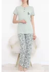 Düğmeli Pijama Takımı Mint - 704.1287.