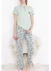 Düğmeli Pijama Takımı Mint - 704.1287.