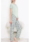 Düğmeli Pijama Takımı Mint - 704.1287.