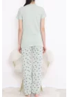 Düğmeli Pijama Takımı Mintlaci - 704.1287.