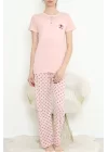 Düğmeli Pijama Takımı Pembe - 704.1287.