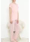 Düğmeli Pijama Takımı Pembe - 704.1287.