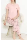 Düğmeli Pijama Takımı Pembe - 704.1287.