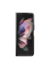 Galaxy Z Fold 5 Kılıf Guess Orjinal Lisanslı PU Deri Taşlı Üçgen Logo 4G Desenli Strass Kapak