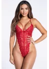 İp Detaylı Şık Bodysuit Kırmızı - 3048.1364.