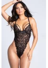 İp Detaylı Şık Bodysuit Siyah - 3048.1364.