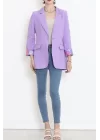 Keten Blazer Ceket Lila - 2115.1322.