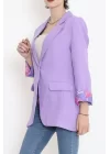 Keten Blazer Ceket Lila - 2115.1322.