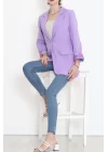 Keten Blazer Ceket Lila - 2115.1322.