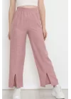 Paça Yırtmaçlı Keten Pantolon Pembe - 15267.1726.