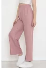 Paça Yırtmaçlı Keten Pantolon Pembe - 15267.1726.