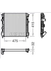 RADYATÖR 0528302AL CLIO SYMBOL KANGO 1.9D 480X414.5X28 2 SIRA AL+PL SISTEM