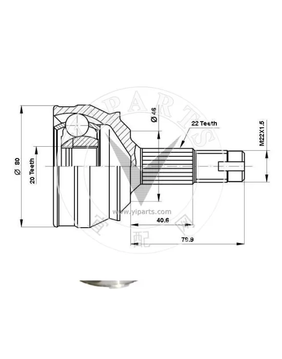 AKS KAFASI DIŞ 20500004 TEMPRA TİPO 1.4-1.6