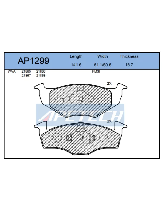 DİSK BALATA ÖN AP1299 (AC643081) POLO (96-) 1.4-16V