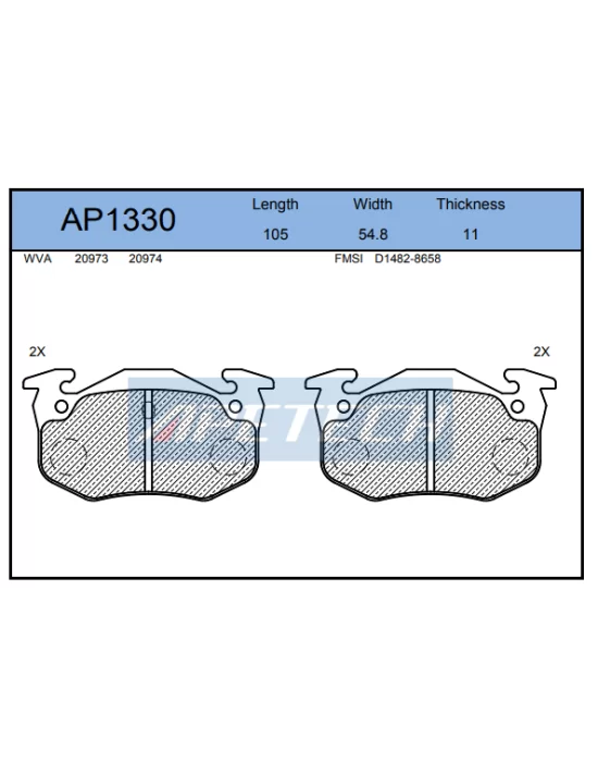 DİSK BALATA ARKA AP1330 R9 R11 R19 CLIO-II MEGANE-I P106 P206 P306