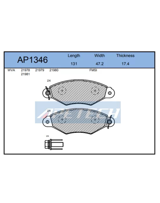 DİSK BALATA ÖN AP1346 KANGO 1.5 DCI P206