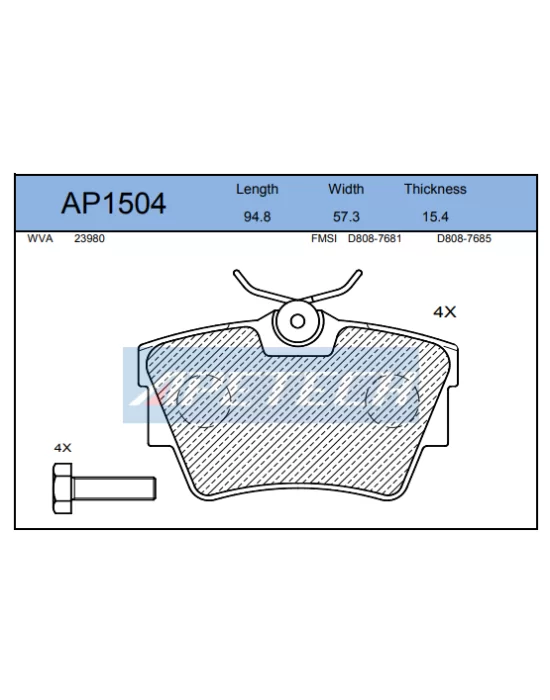 DİSK BALATA ARKA AP1504 VİVARO TRAFİK