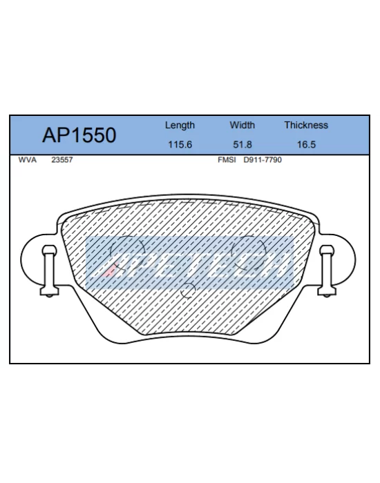 DİSK BALATA ARKA AP1550 KANGO MONDEO-III JAGUAR X-TYPE (01-)