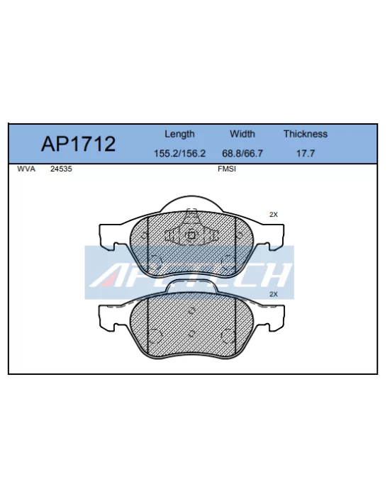 DİSK BALATA ÖN AP1712 MEGANE-II 1.5 DCI (05-) LAGUNA (05-) 15JANT