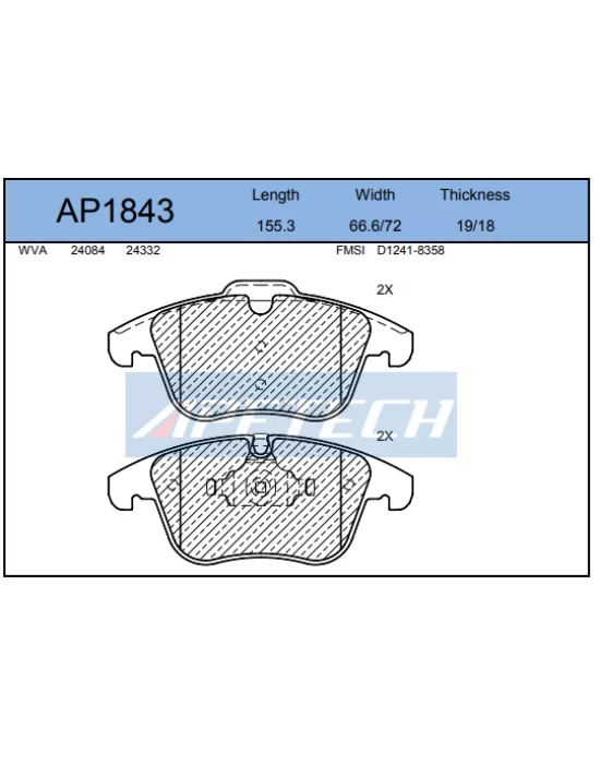 DİSK BALATA ÖN AP1843 C5 P508 FİŞLİ