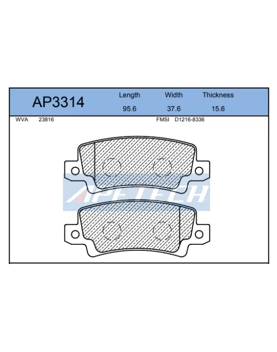 DİSK BALATA ARKA AP3314 COROLLA 1.4 1.6VVTI