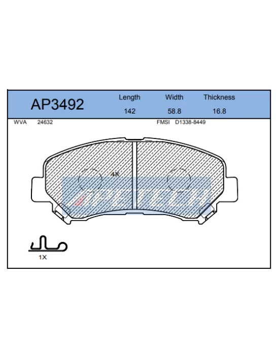 DİSK BALATA ÖN AP3492 QASHQAI 1.5 2.0 DCI (07-) KOLEOS 2.0 DCI (08-)