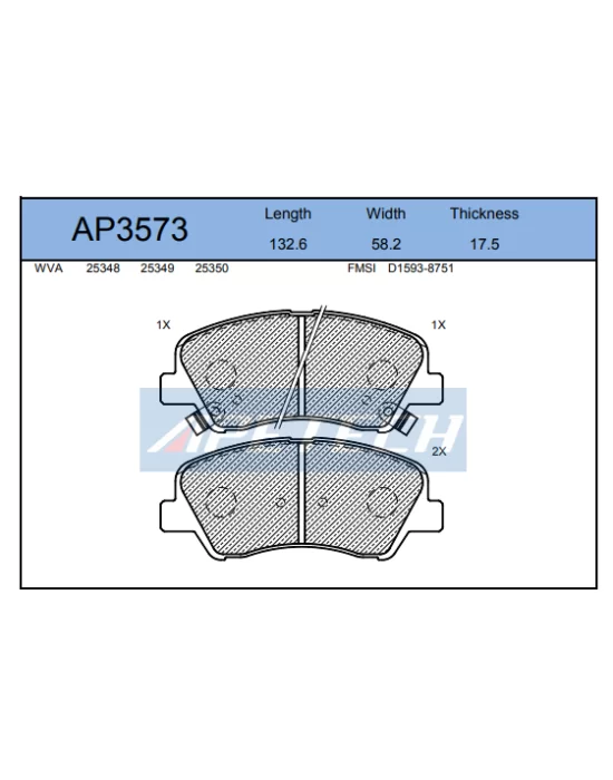 DİSK BALATA ÖN AP3573 ACCENT-IV 1.4 1.6 1.4 CRDI RIO