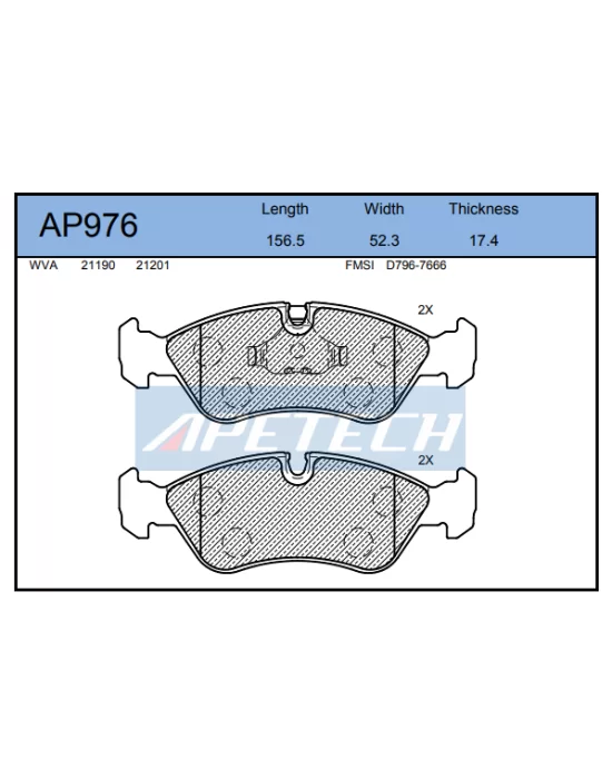 DİSK BALATA ÖN AP976 VECTRA-A 2.0 ASTRA-F X16XE (4 BİJON)