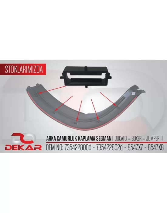 ÇAMURLUK KAPLAMA SEGMANI ARKA DK1906 DUCATO-III (06-) BOXER JUMPER