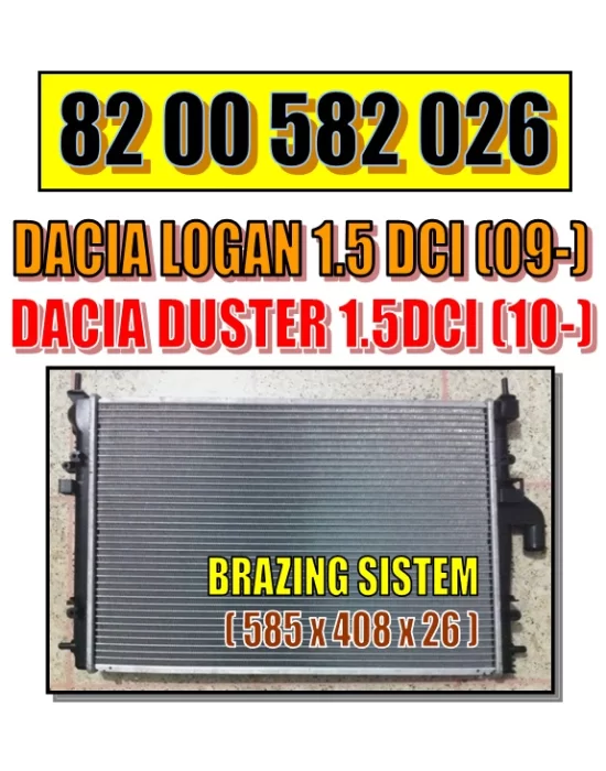 RADYATÖR RA0231050 DUSTER (10-) LOGAN (06-) 1.5 DCI KLİMALI