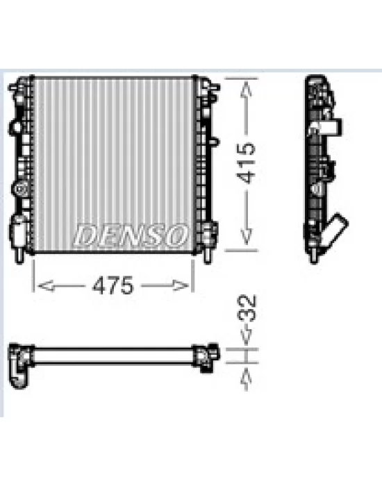 RADYATÖR 0528302AL CLIO SYMBOL KANGO 1.9D 480X414.5X28 2 SIRA AL+PL SISTEM