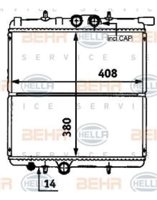 RADYATÖR 2039011AB P206 1.4İ 8V (1 SIRA)