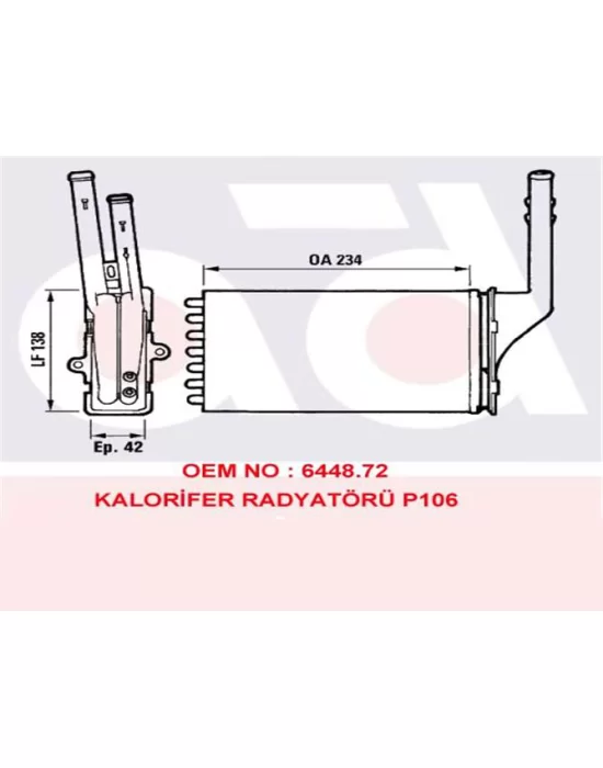 KALORİFER RADYATÖRÜ 346275 P106 SAXO VALEO TİPİ (96-)