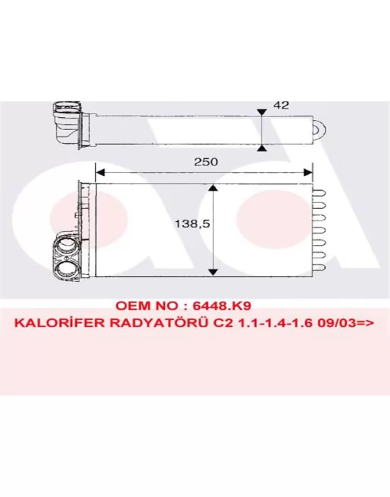 KALORİFER RADYATÖRÜ 346440 C2 C3 C3-II C3 PLURIEL 1.4 1.6 HDI 02>09 P1007 1.4 HD