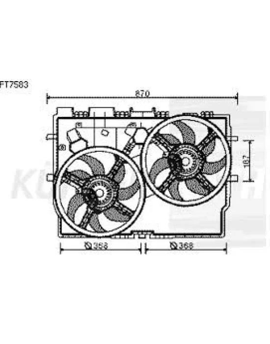 FAN MOTORU+DAVLUMBAZ 348490 DUCATO-III 2.3JTD 06-> BOXER JUMPER