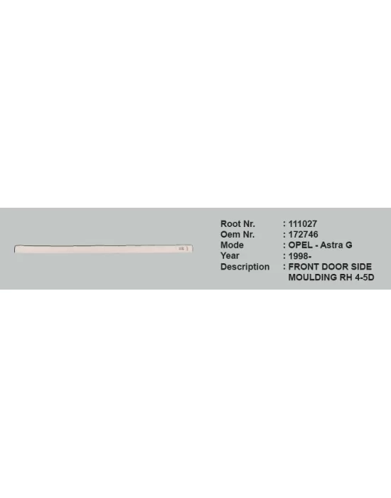 KAPI ÇITASI ÖN SAĞ 172746 111027 ASTRA-G 98 03 ARMALI ASTARLI