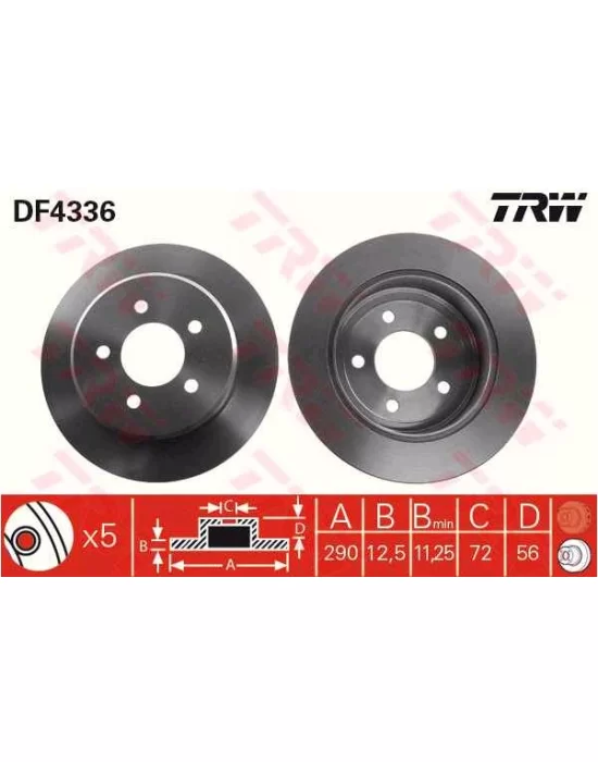 DİSK FREN AYNASI ARKA DF4336 CHEROKE (96-01)