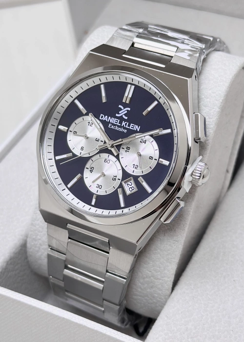 Daniel Klein Orijinal 2 Yıl Garantili Lacivert Kadran Metal Kordon Erkek Kol Saati ILK10527P2