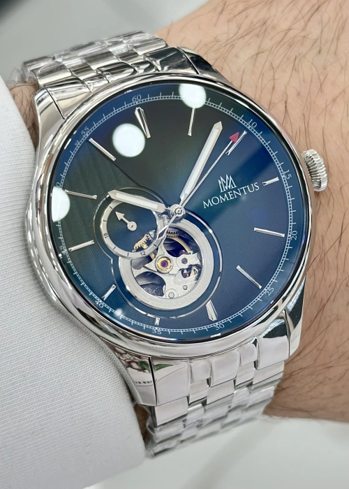 Momentus Orijinal 2 Yıl Garantili Yeşil Kadran Çelik Kordon Su Geçirmez Otomatik Erkek Kol Saati ILKMM102S-15SS