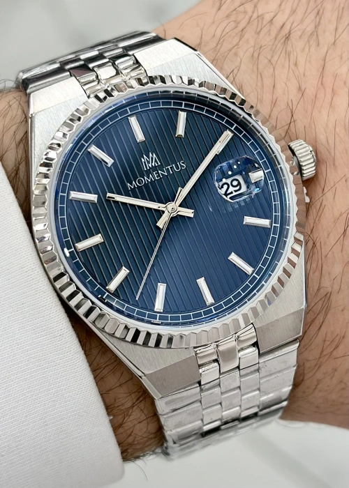 Momentus Orijinal 2 Yıl Garantili Damat Nişan Hediyesi Takvimli Su Geçirmez Erkek Kol Saati ILKCR264S-11SS