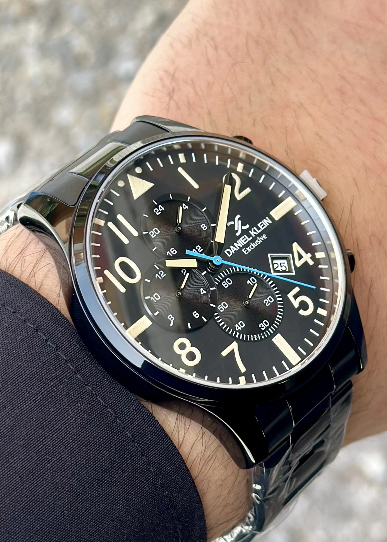 Daniel Klein Çelik Kordon Fonksiyonlu Siyah Erkek Kol Saati