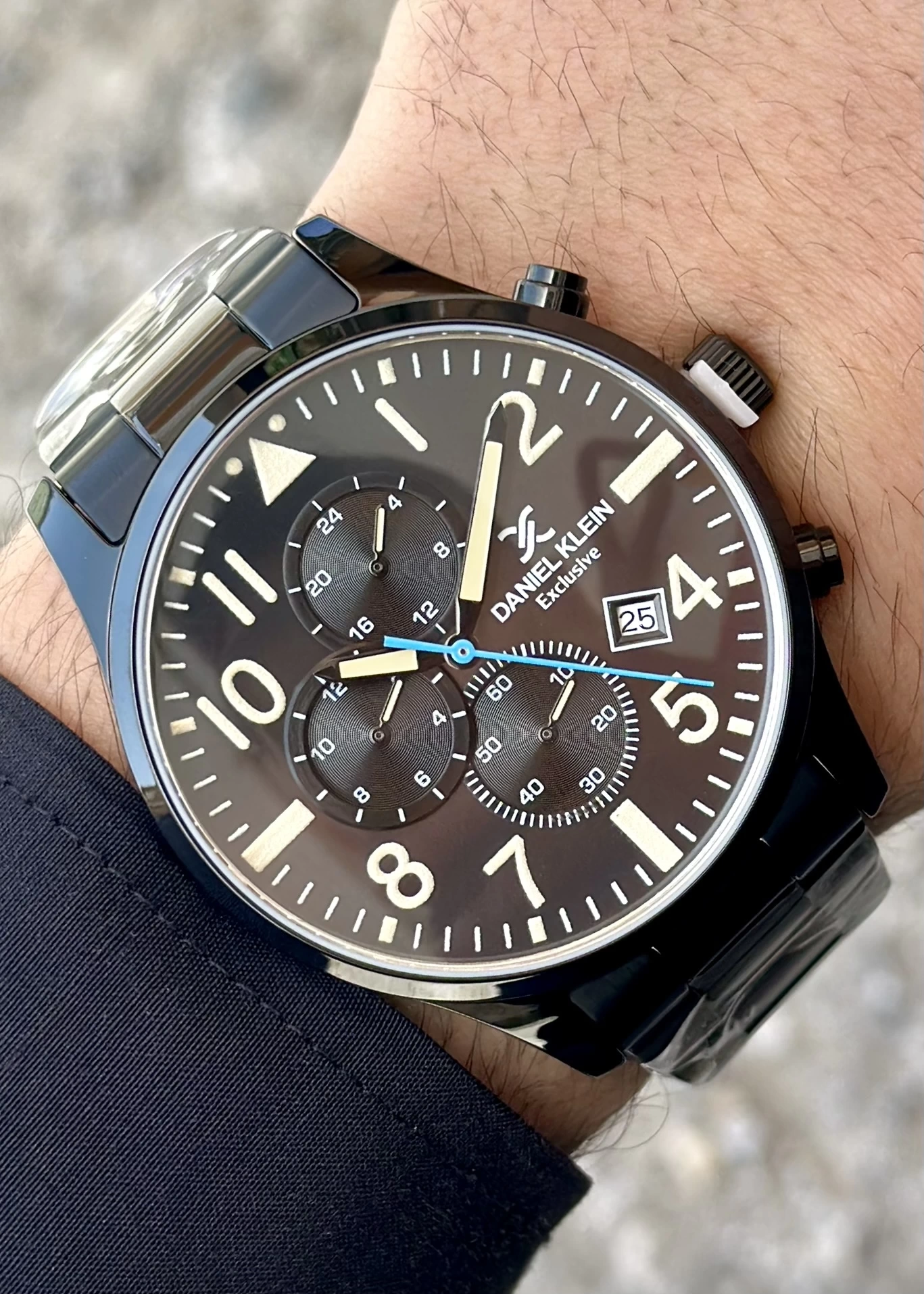 Daniel Klein Çelik Kordon Fonksiyonlu Siyah Erkek Kol Saati